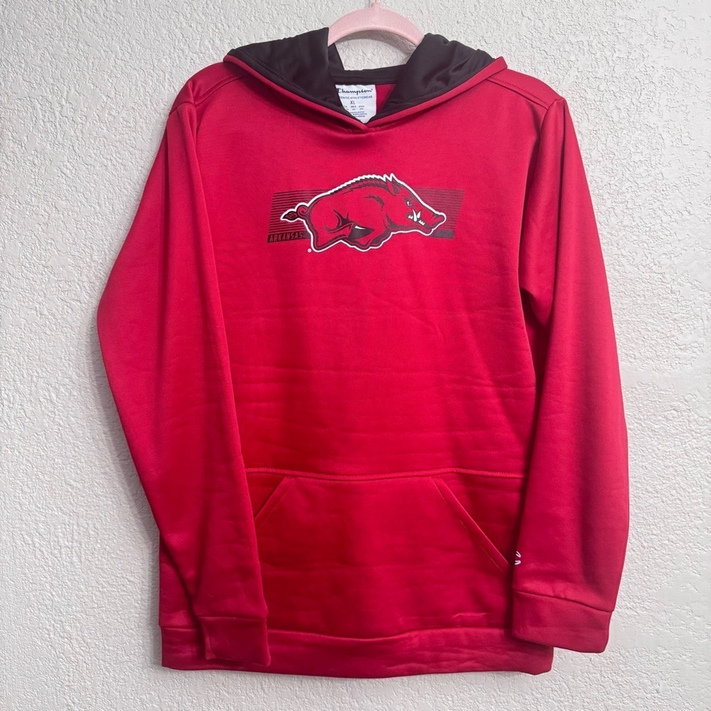 Champion Arkansas Razorbacks Hoodie Women’s XL Red Pullover Athletic Sweatshirt